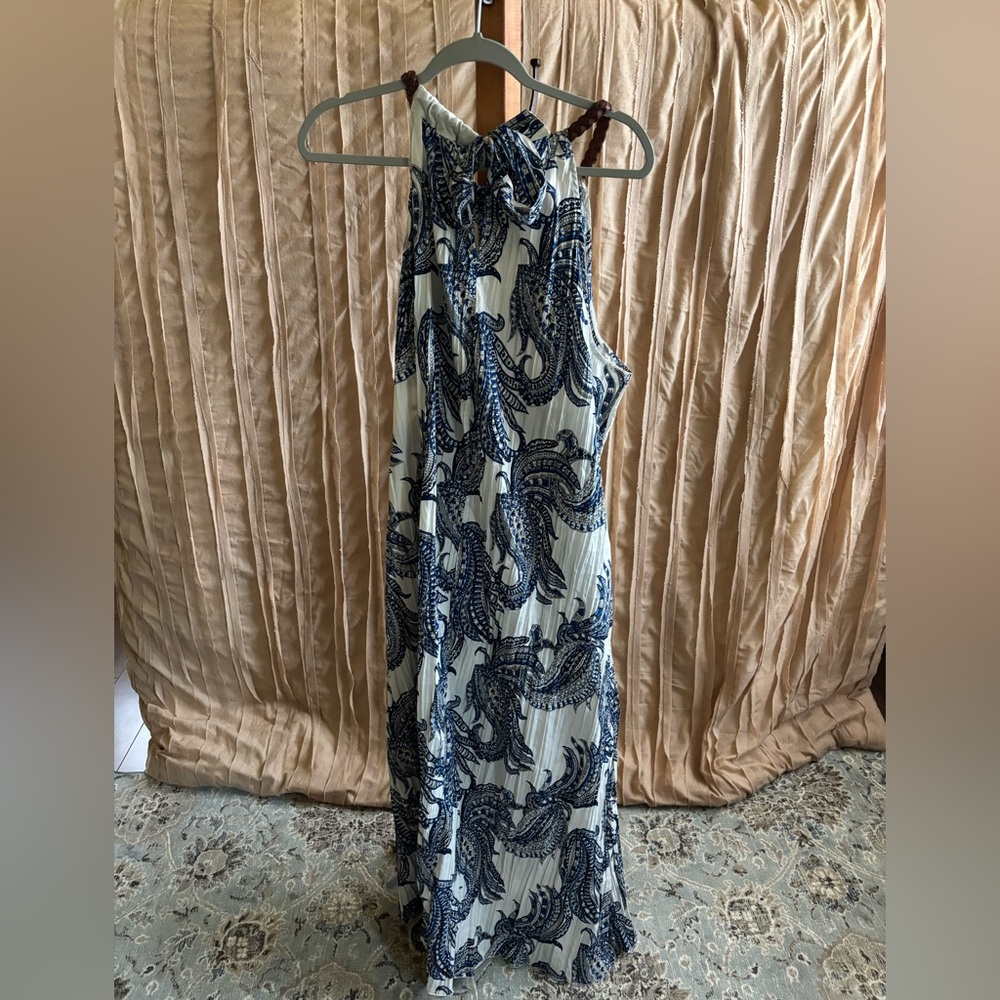 Chico's Navy and White Paisley Maxi Dress